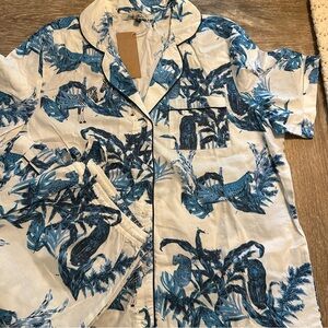 NWT Their Nibs two piece pajama set, Blues & and White, Size Large.